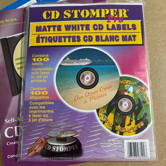 Stomp CD Stomper Set w/ Matte White CD Labels & Case Inserts - Picture 3 of 6